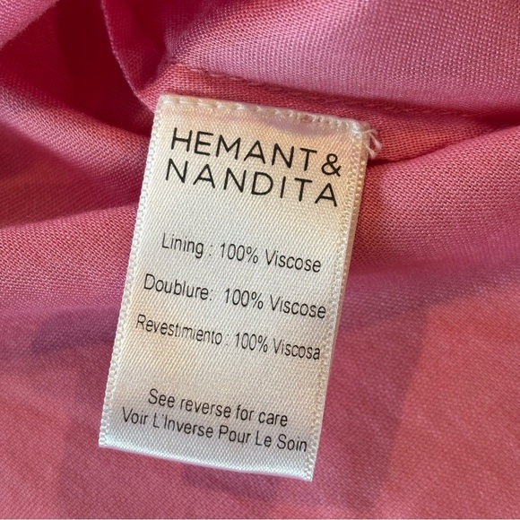 HEMANT & NANDITA 100% Viscose Pink Mauve Spaghetti Strap Tank Top XS - Picture 6 of 10